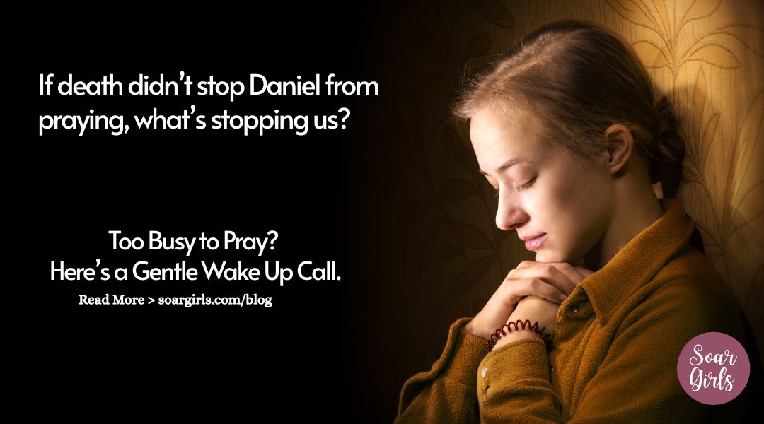 A girl kneeling by a window in morning light, praying to God, doing daily prayer, faith, and devotion.